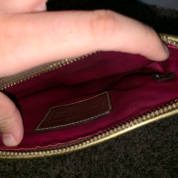 Gold and white Coach Satchel - Picture 4 of 6